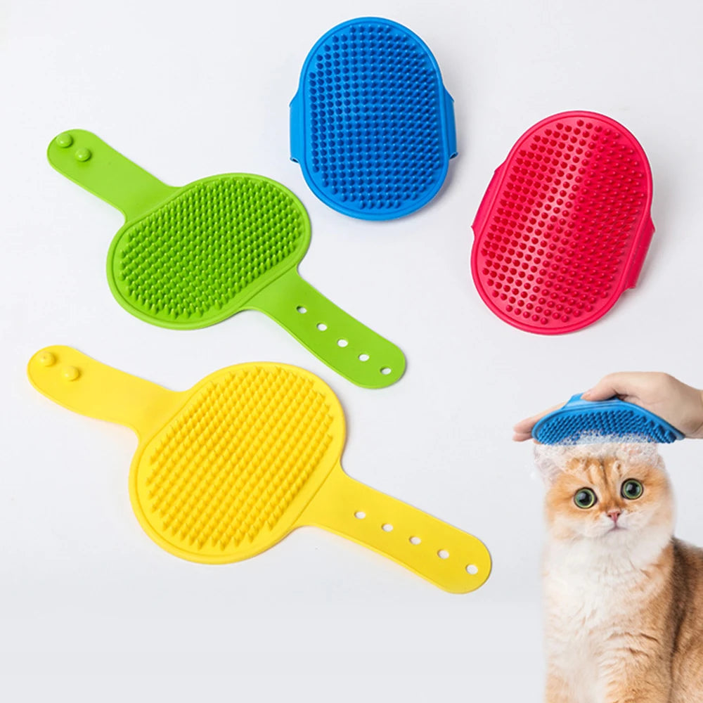 Soft Rubber Pet Bath Brush – Grooming & Massage Glove